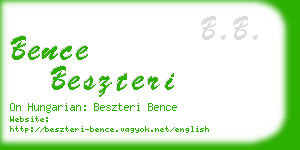 bence beszteri business card